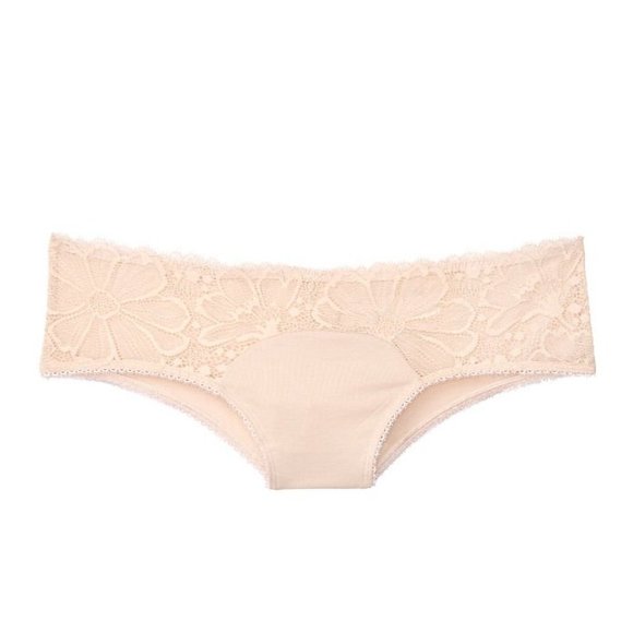 New Victoria's Secret Lace Trim Cheeky Panty Nude Size XS - Picture 3 of 14